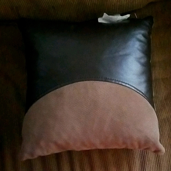 Threshold half leather/suede toss pillow - Picture 1 of 5